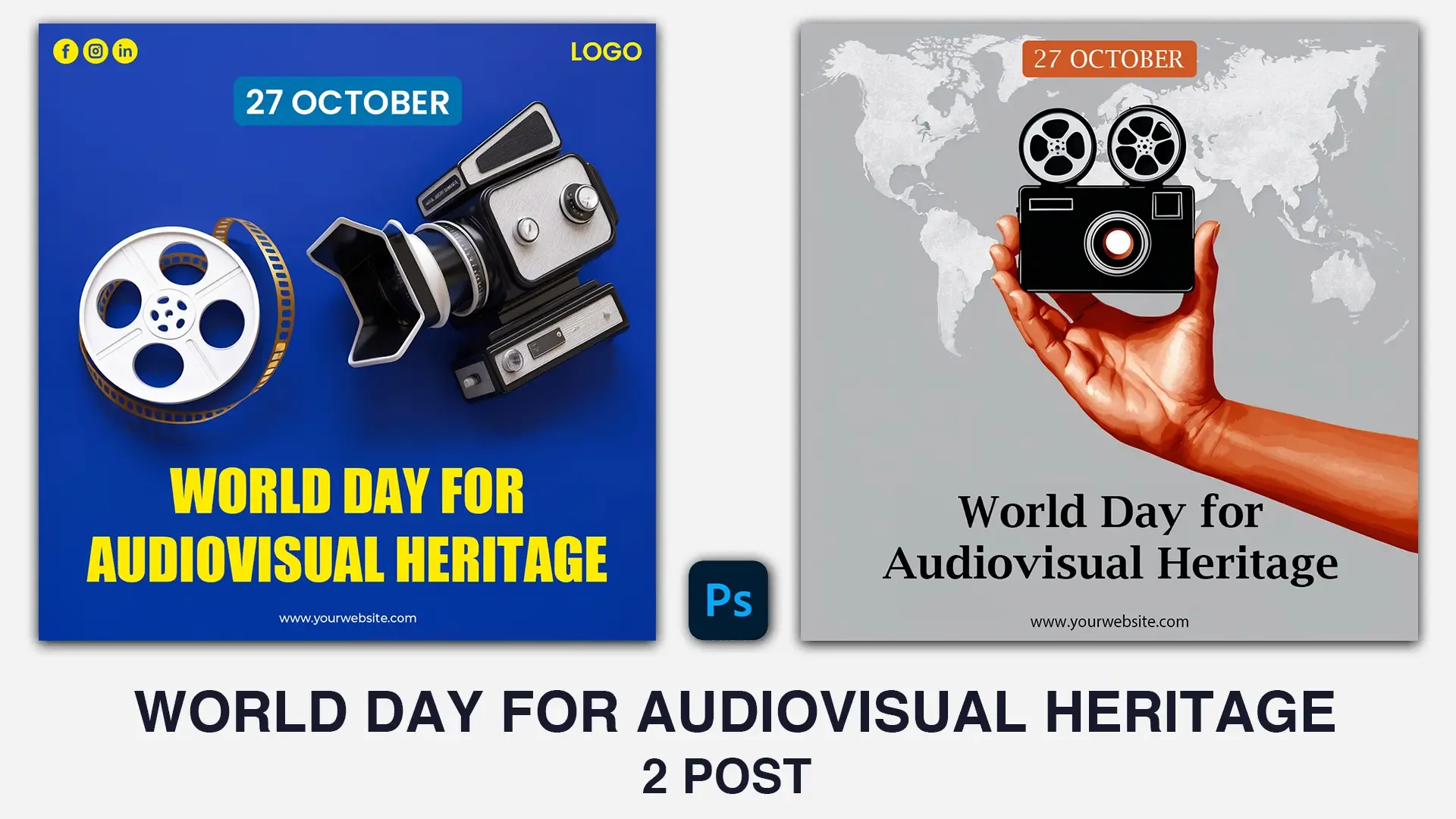 Retro Cinema Gear Celebration World Day for Audiovisual Heritage Instagram Post